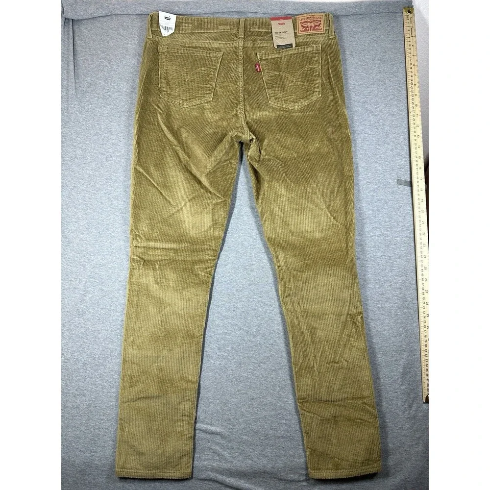 LEVIS‎ 711 SKINNY Women’s JEANS 32x30 Brown CORDUROY NWT